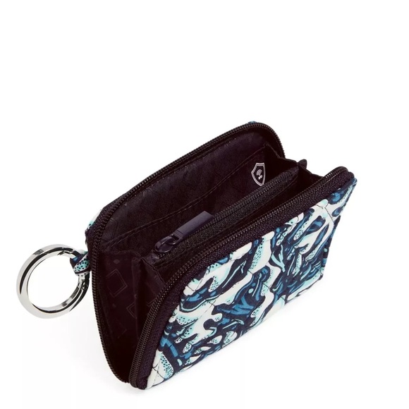 VERA BRADLEY ZIP AROUND WALLET BLUE AND WHITE NEW - Picture 5 of 6